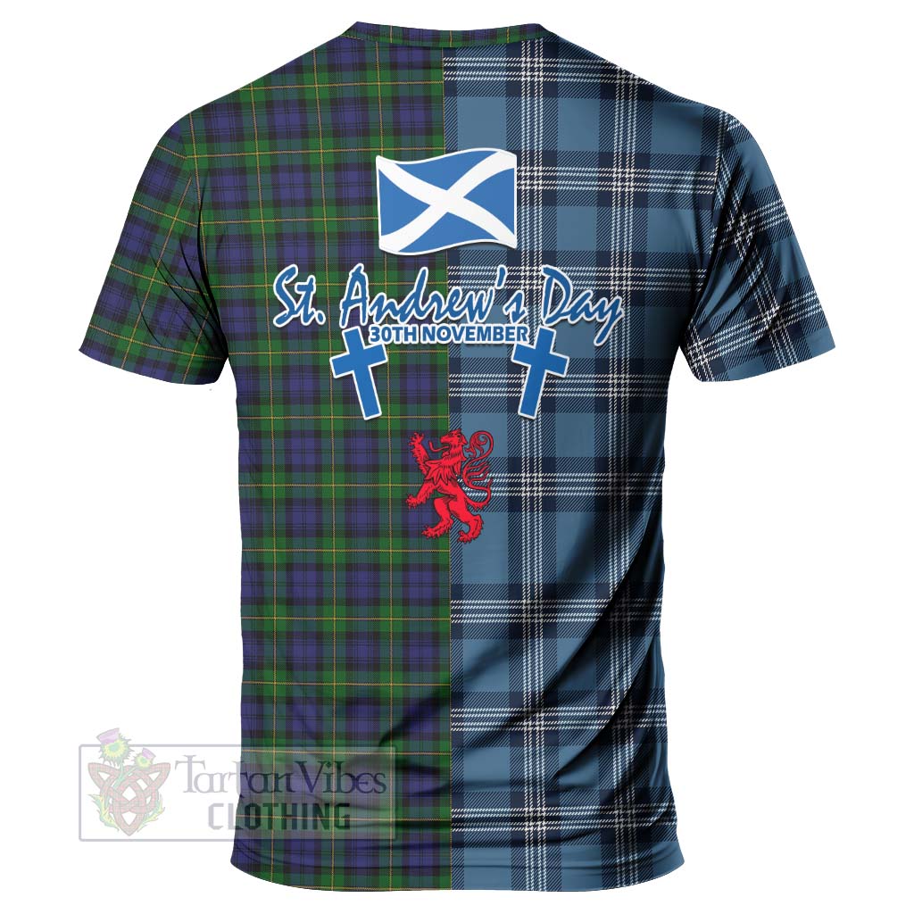 Tartan Vibes Clothing Gordon Tartan T-Shirt Happy St. Andrew's Day Half Tartan Style