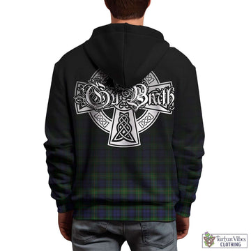 Gordon Tartan Hoodie Featuring Alba Gu Brath Family Crest Celtic Inspired