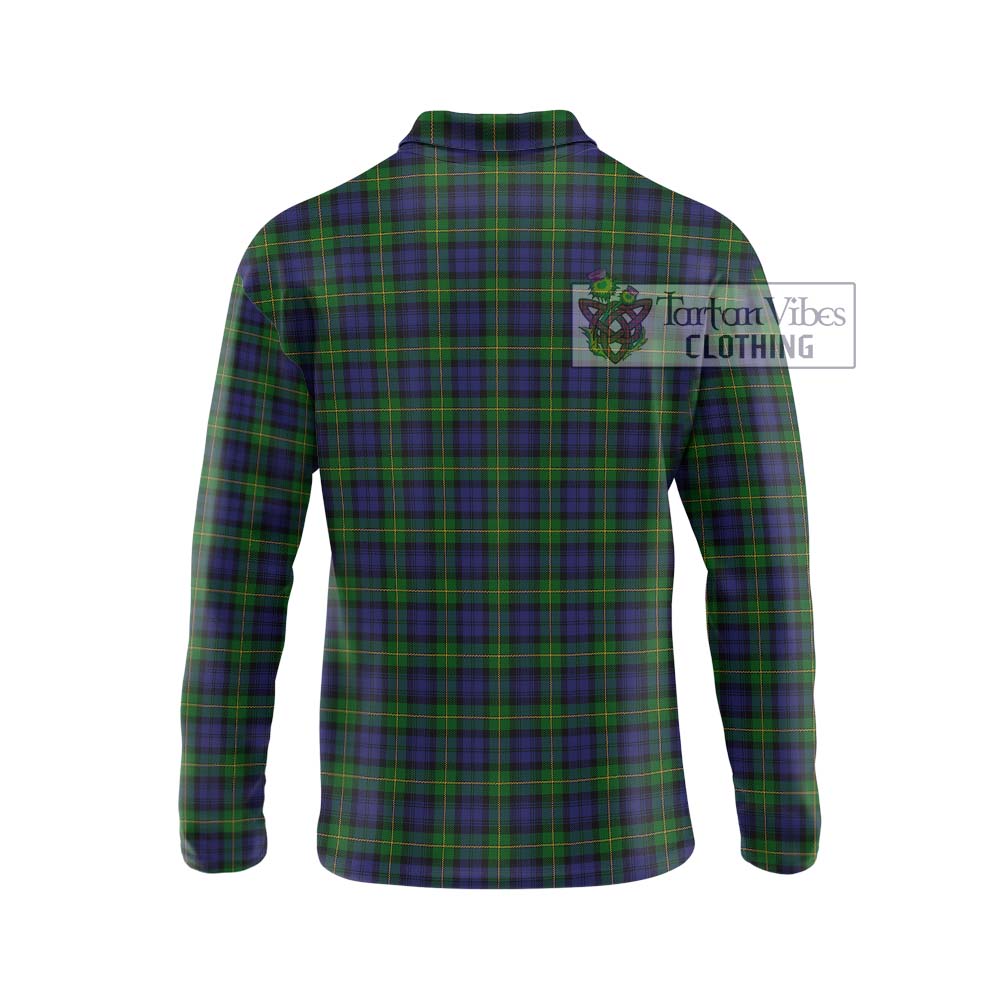 Gordon Tartan Long Sleeve Polo Shirt with Family Crest DNA In Me Style - Tartanvibesclothing Shop