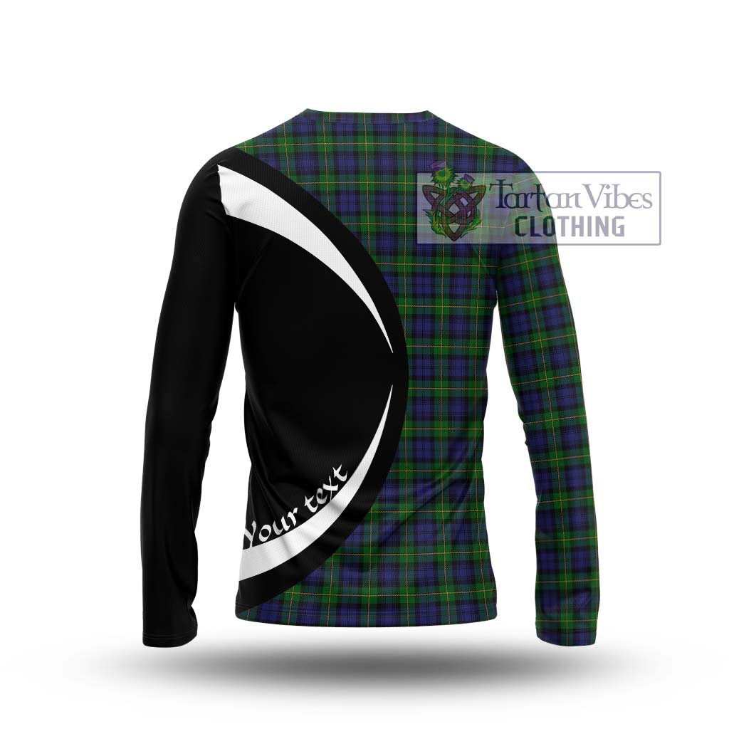 Gordon Tartan Long Sleeve T-Shirt with Family Crest Circle Style - Tartan Vibes Clothing