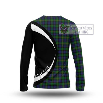 Gordon Tartan Long Sleeve T-Shirt with Family Crest Circle Style - Tartan Vibes Clothing