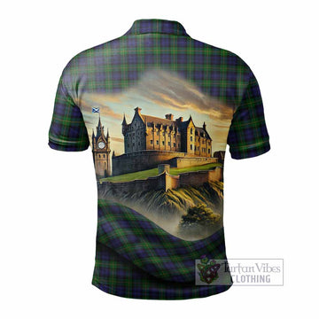 Tartan Vibes Clothing Gordon Tartan Family Crest Polo Shirt with Scottish Ancient Castle Stype