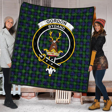Gordon Tartan Quilt with Family Crest