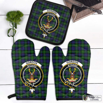 Gordon Tartan Combo Oven Mitt & Pot-Holder with Family Crest Combo 1 Oven Mitt & 1 Pot-Holder Black - Tartan Vibes Clothing