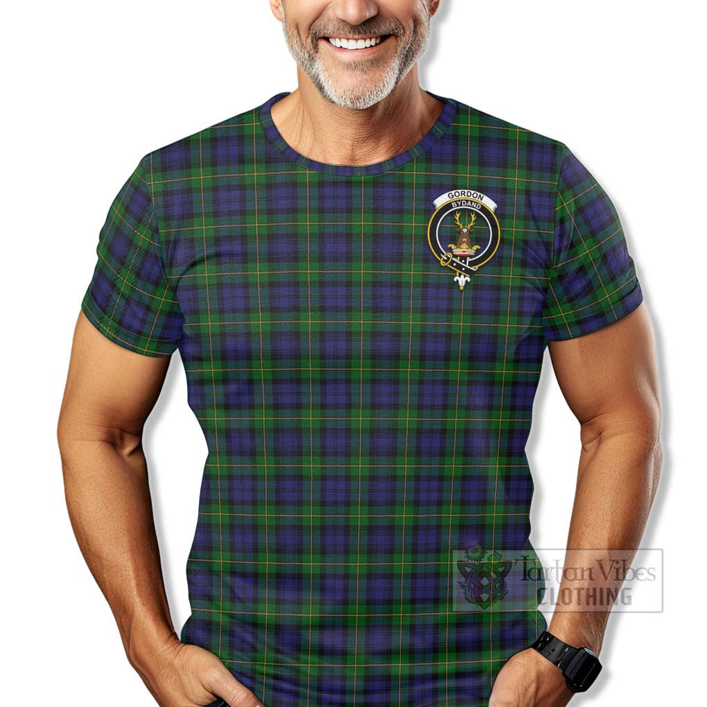 Tartan Vibes Clothing Gordon Tartan T-Shirt with Family Crest Celtic Skull Style