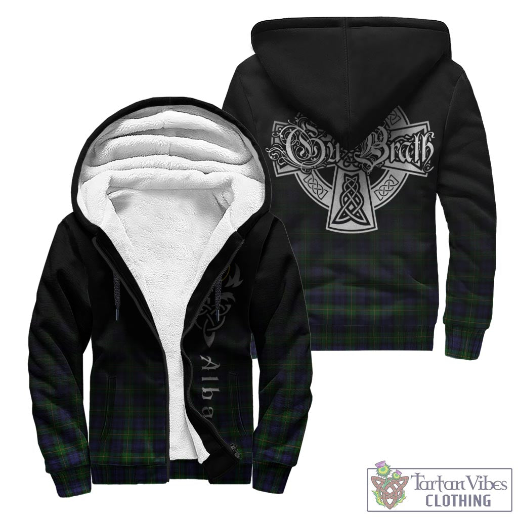 Gordon Tartan Sherpa Hoodie Featuring Alba Gu Brath Family Crest Celtic Inspired - Tartan Vibes Clothing
