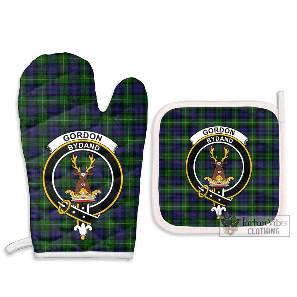 Gordon Tartan Combo Oven Mitt & Pot-Holder with Family Crest Combo 1 Oven Mitt & 2 Pot-Holder White - Tartan Vibes Clothing