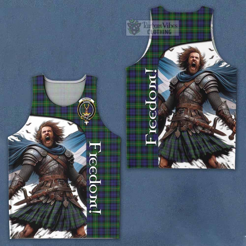 Tartan Vibes Clothing Gordon Crest Tartan Men's Tank Top Inspired by the Freedom of Scottish Warrior