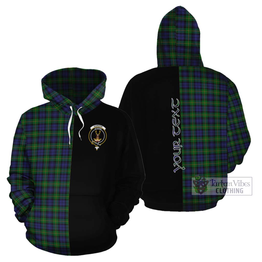 Tartan Vibes Clothing Gordon Tartan Cotton Hoodie with Family Crest and Half Of Me Style