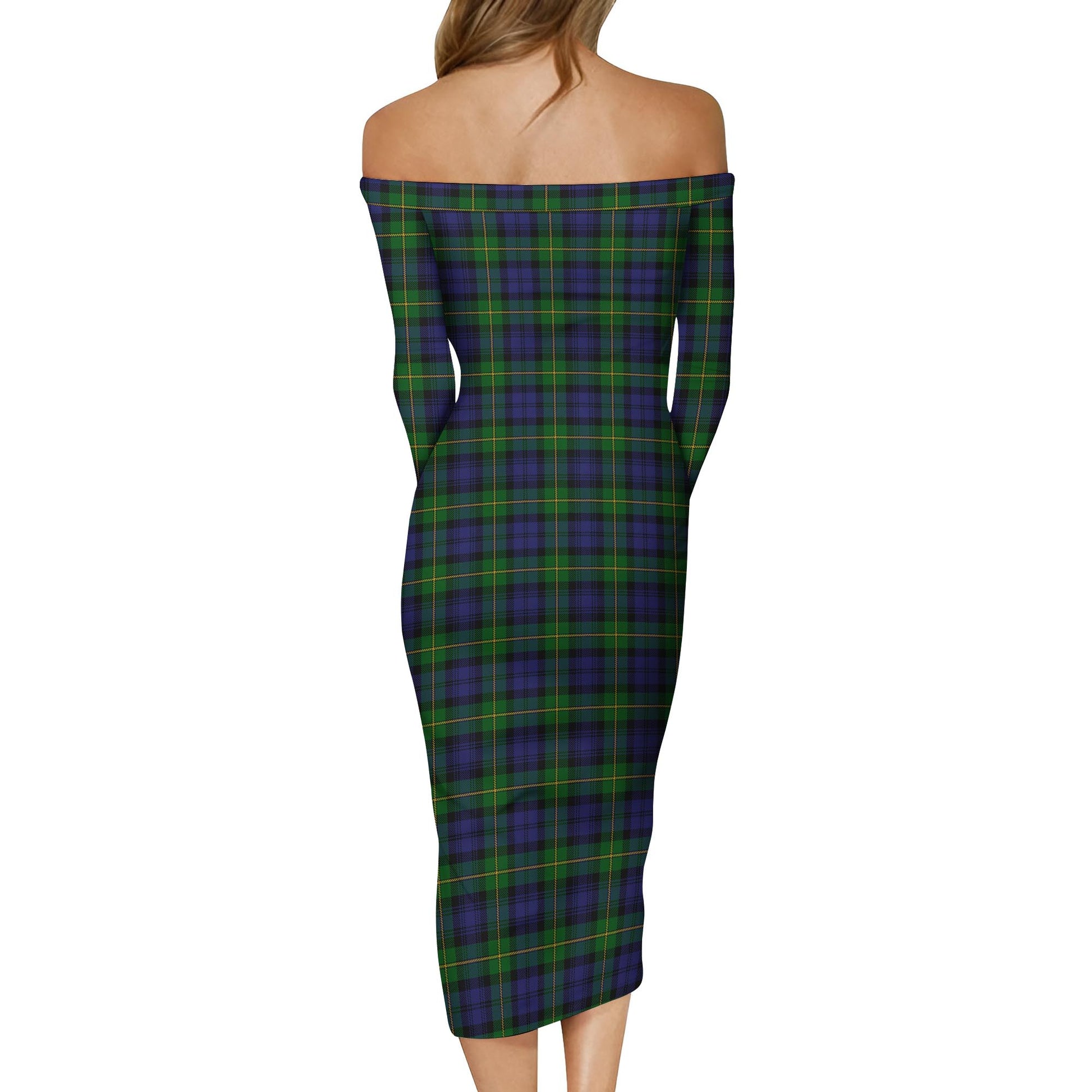 Gordon Tartan Off Shoulder Lady Dress - Tartanvibesclothing