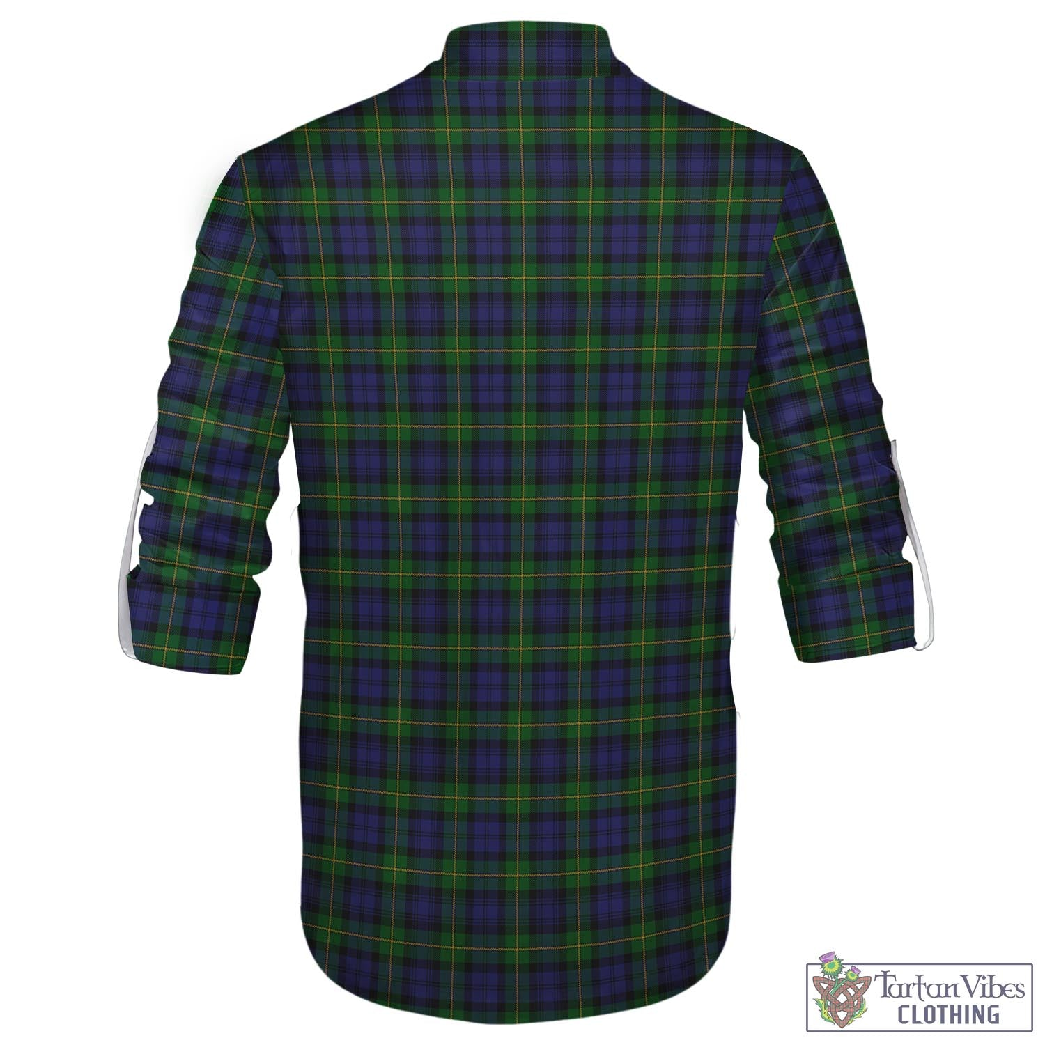 Tartan Vibes Clothing Gordon Tartan Men's Scottish Traditional Jacobite Ghillie Kilt Shirt with Family Crest