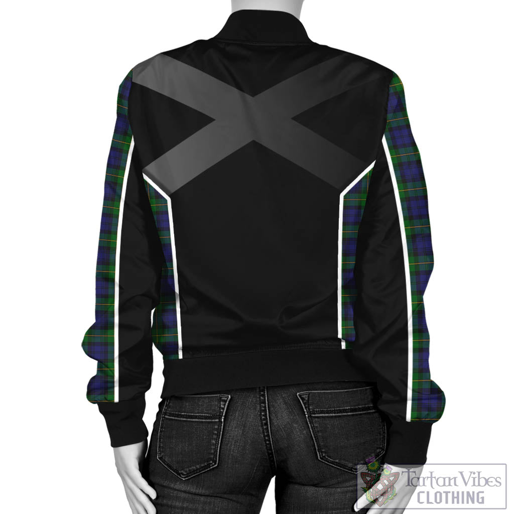 Tartan Vibes Clothing Gordon Tartan Bomber Jacket with Family Crest and Scottish Thistle Vibes Sport Style