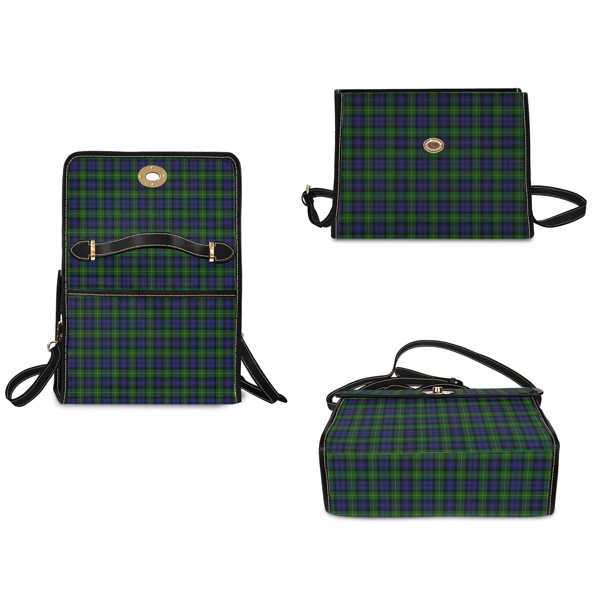 gordon-tartan-leather-strap-waterproof-canvas-bag