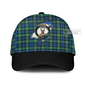 Gordon Ancient Tartan Classic Cap with Family Crest In Me Style