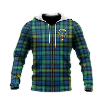 Gordon Ancient Tartan Knitted Hoodie with Family Crest