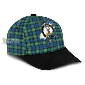 Gordon Ancient Tartan Classic Cap with Family Crest In Me Style