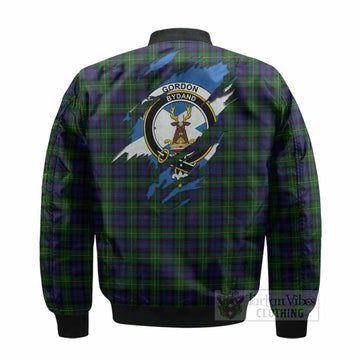 Gordon Clan Crest In Me Tartan Bomber Jacket Scotland Flag Style