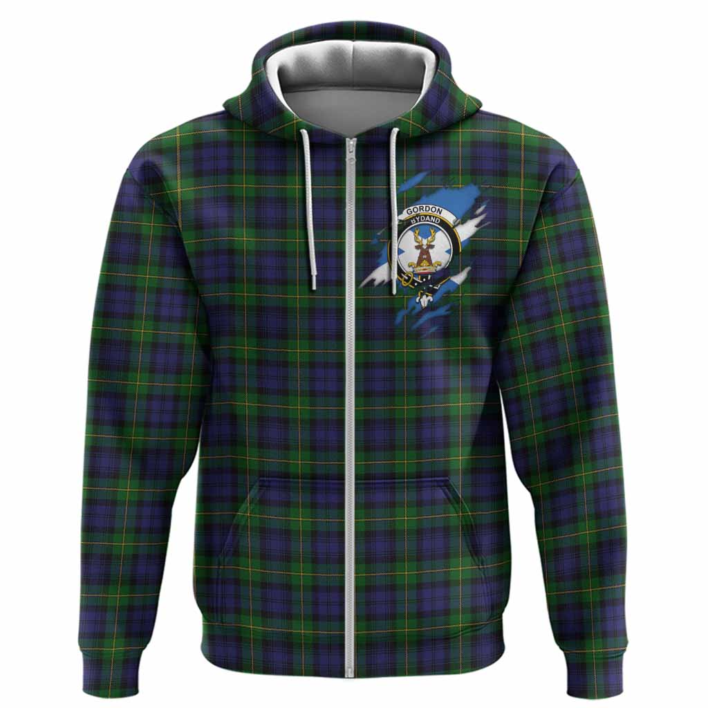Gordon Clan Crest In Me Tartan Hoodie Scotland Flag Style