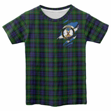 Gordon Clan Crest In Me Tartan Kid T-shirt Scotland Flag Style