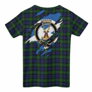 Gordon Clan Crest In Me Tartan Kid T-shirt Scotland Flag Style