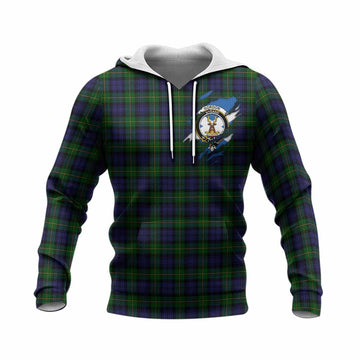 Gordon Clan Crest In Me Tartan Knitted Hoodie Scotland Flag Style