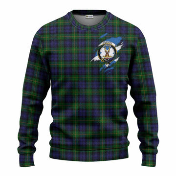 Gordon Clan Crest In Me Tartan Knitted Sweater Scotland Flag Style