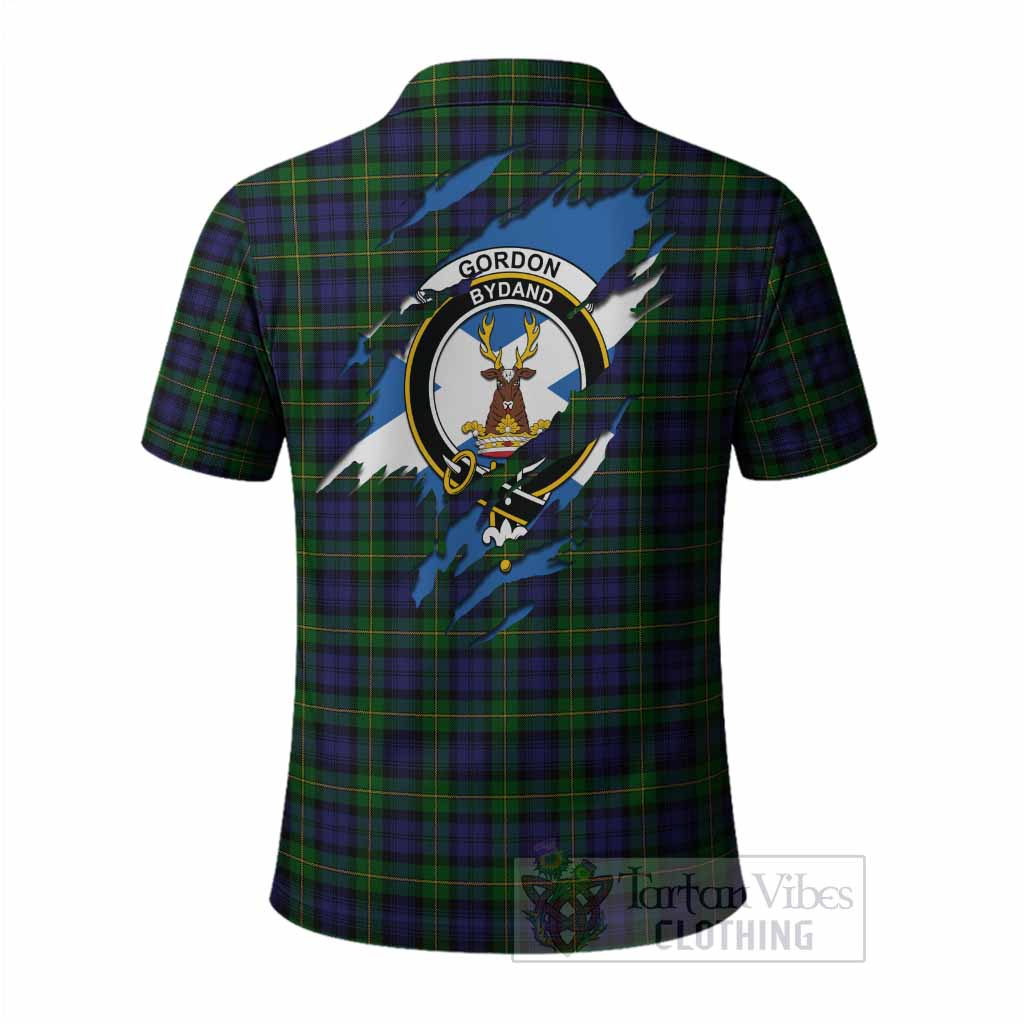 Gordon Clan Crest In Me Tartan Polo Shirt Scotland Flag Style