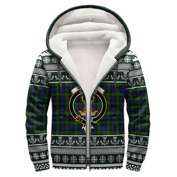 Gordon Clan Tartan Christmas Fleece Hoodie with Family Crest