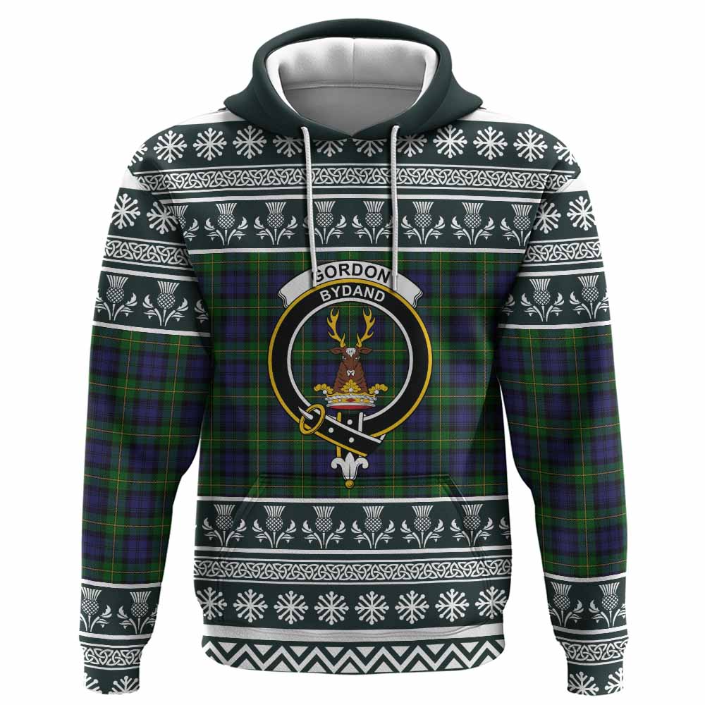 Gordon Clan Tartan Christmas Hoodie with Family Crest - Tartan Vibes Clothing