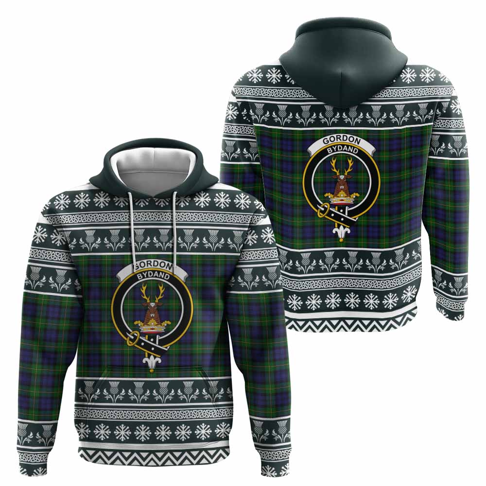 Gordon Clan Tartan Christmas Hoodie with Family Crest - Tartan Vibes Clothing