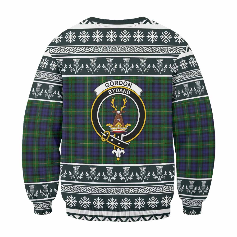 Gordon Clan Tartan Christmas Sweatshirt with Family Crest - Tartan Vibes Clothing
