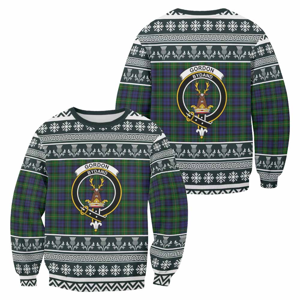Gordon Clan Tartan Christmas Sweatshirt with Family Crest - Tartan Vibes Clothing