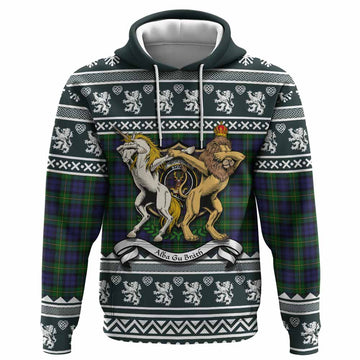 Gordon Clan Tartan Crest Christmas Hoodie Coat of Arms Funny Style