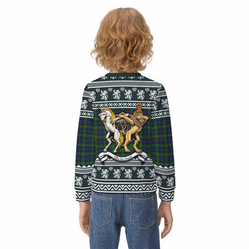 Gordon Clan Tartan Crest Christmas Kid Ugly Sweatshirt Coat of Arms Funny Style