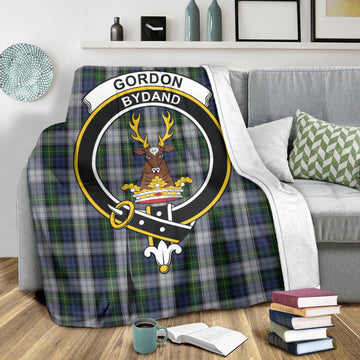 Gordon Dress Tartan Blanket with Family Crest