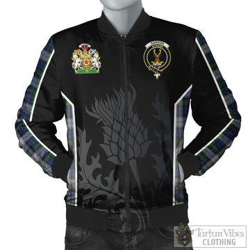 Gordon Dress Tartan Bomber Jacket with Family Crest and Scottish Thistle Vibes Sport Style
