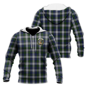 Gordon Dress Tartan Knitted Hoodie with Family Crest