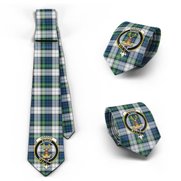 Gordon Dress Ancient Tartan Classic Necktie with Family Crest