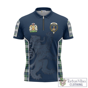 Gordon Dress Ancient Tartan Zipper Polo Shirt with Family Crest and Lion Rampant Vibes Sport Style