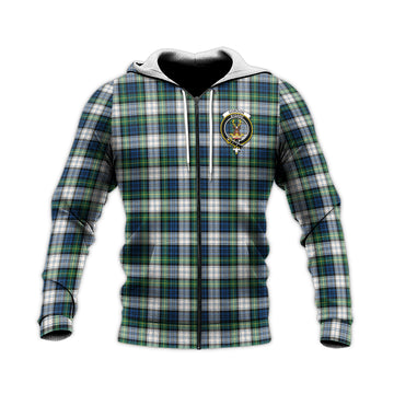 Gordon Dress Ancient Tartan Knitted Hoodie with Family Crest