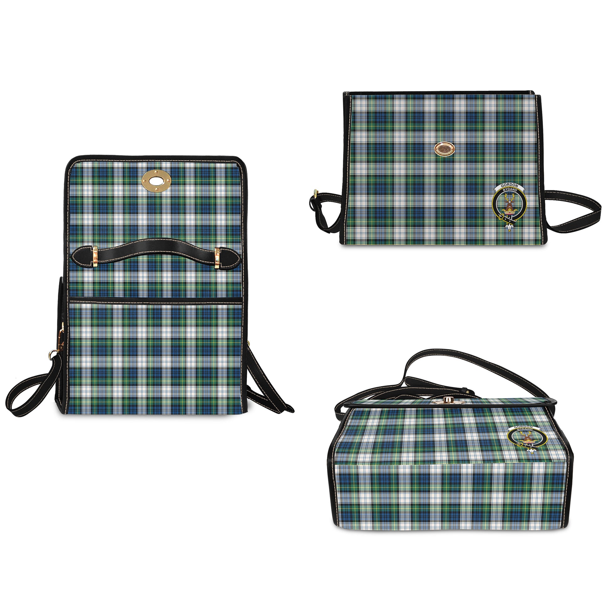 gordon-dress-ancient-tartan-leather-strap-waterproof-canvas-bag-with-family-crest
