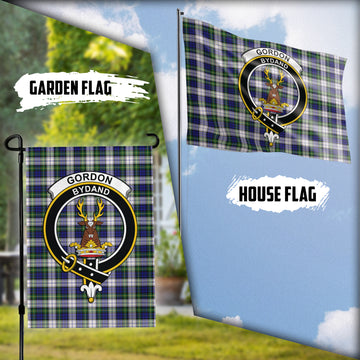 Gordon Dress Modern Tartan Flag with Family Crest