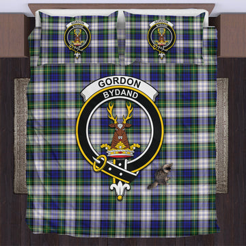 Gordon Dress Modern Tartan Bedding Set with Family Crest