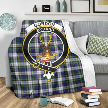 Gordon Dress Modern Tartan Blanket with Family Crest