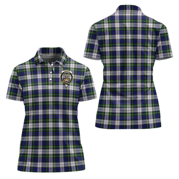 gordon-dress-modern-tartan-polo-shirt-with-family-crest-for-women