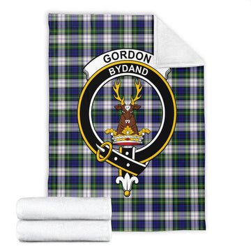 Gordon Dress Modern Tartan Blanket with Family Crest