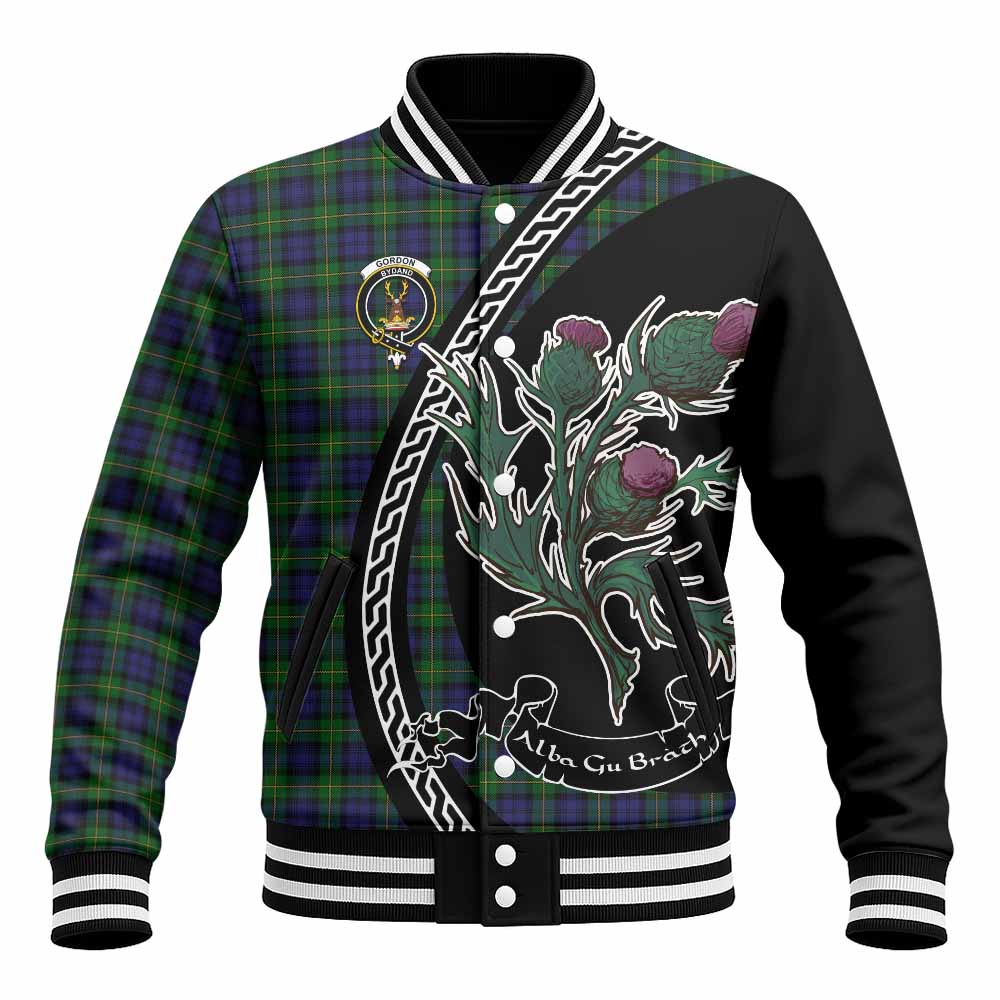 Gordon Family Crest Tartan Baseball Jacket Alba Thistle Inspired - Tartan Vibes Clothing