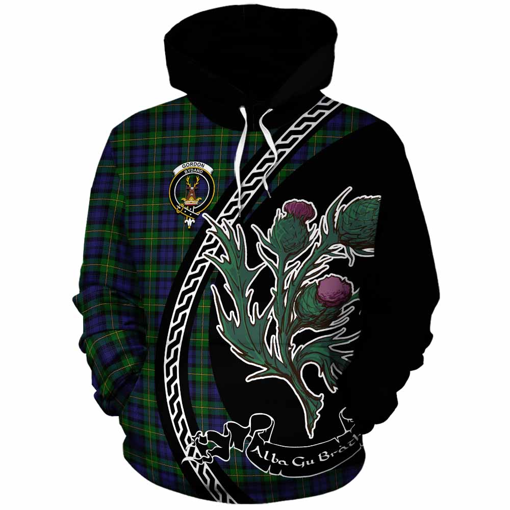 Gordon Family Crest Tartan Cotton Hoodie Alba Thistle Inspired - Tartan Vibes Clothing