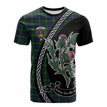 Gordon Family Crest Tartan Cotton T-shirt Alba Thistle Inspired