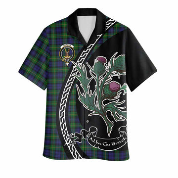Gordon Family Crest Tartan Hawaiian Shirt Alba Thistle Inspired